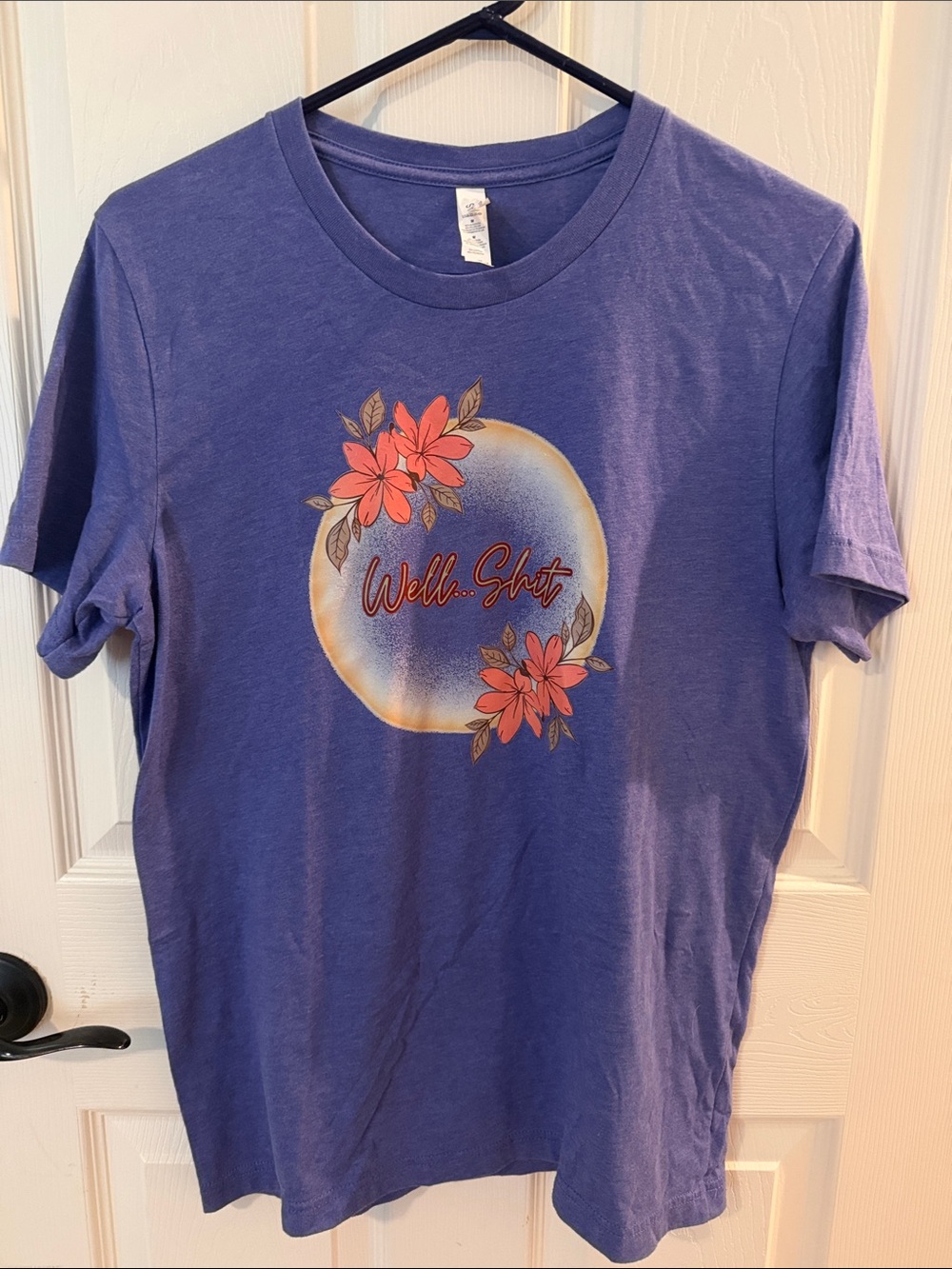 Bella Canvas Purple Short Sleeve Tee with Coral Floral Graphic